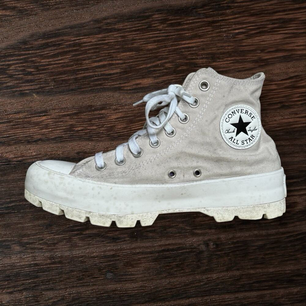 Converse Chuck Taylor All Star‎ Lugged Hi Booties Sz 9.5 Women Shoes Sand/White